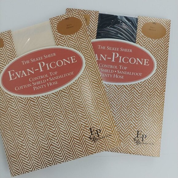 Evan-Picone Lot of 2 Vintage NWT The Silkee Sheer Control Top Pantyhose M - Picture 1 of 9